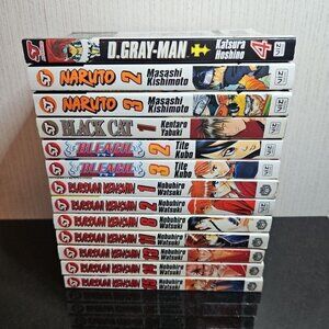 Shonen Jump Manga Lot Of 14 Naruto Bleach Black Cat Graphic Novel Mixed Titles